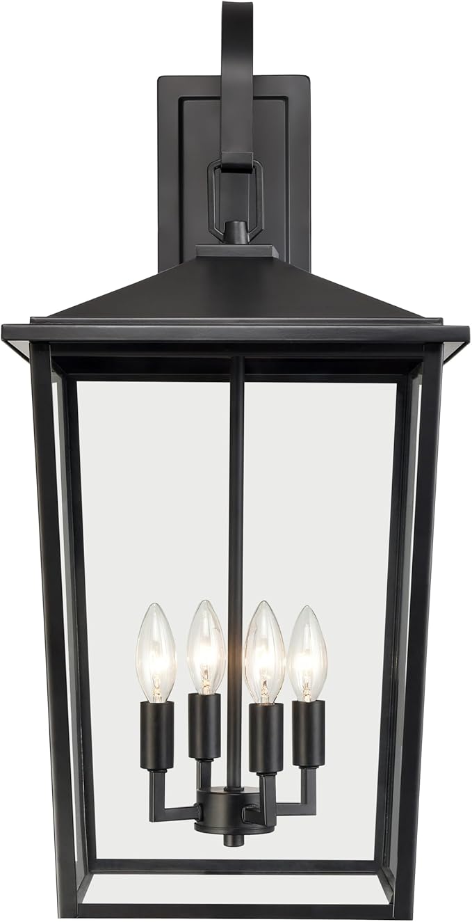 ML Lighting 2984-PBK Fetterton 4-Light Outdoor Wall Sconce in Powder Coated Black Finish