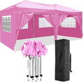 10x20 Pop Up Canopy Tent Heavy Duty with 6 Removable Sidewalls Water Resistant UV-Resistant Portable Outdoor Instant Event Shelter for Parties Weddings Camping Pink