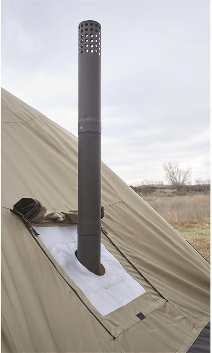 Guide Gear Base Camp Tent Outdoor Hiking Hunting Four Season Camping with Stove Jack