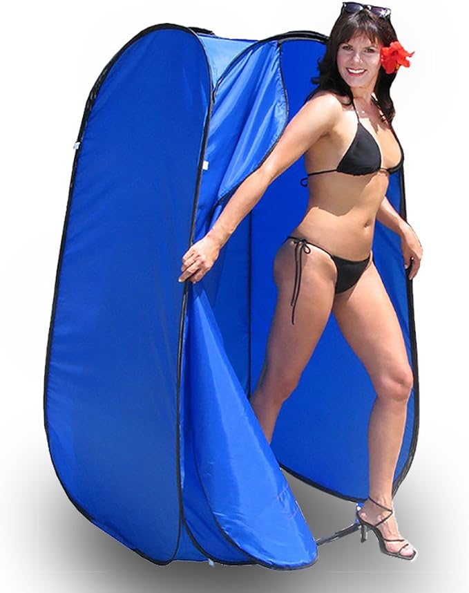 Pop-Up Room in a Bag Instant Portable Changing Shower and Bathroom with Dura-light Steel Frame and Weather-Resistant material for for Pontoon / Deck / Fishing / Sail Boat. Included Tie-Down Kit.