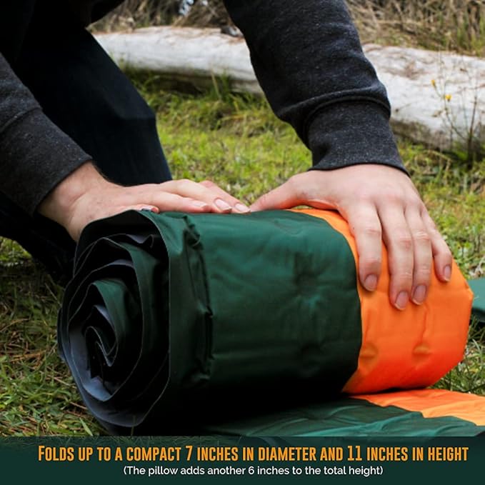 Camping Sleeping Pads and Camping Pillow Set - Ultralight Sleeping Pad for Camping Backpacking Pad and Hiking Sleeping Pad- Ultralight and Packable Floor Sleeping Mat and Pillow Set