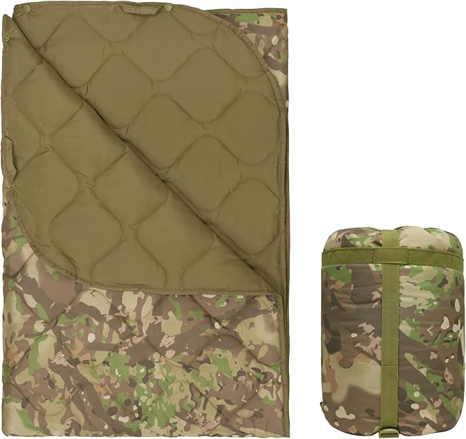 LOOGU Camo Blanket Waterproof Insulation Poncho Liner for Outdoor Camping Hiking Hunting Survival Backpacking Picnicking