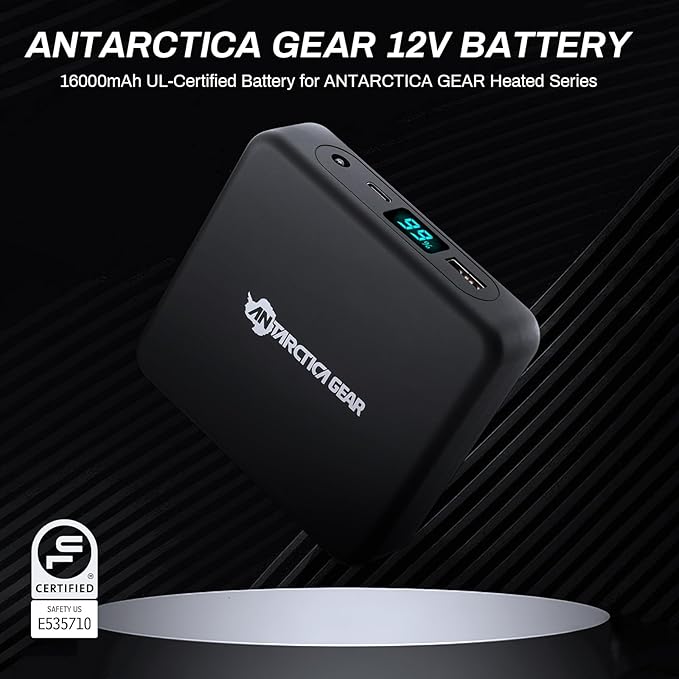 Antarctica Gear Heated Sleeping Bag 5pcs Heating Areas Sleeping Bags with 16000mAh 12V Battery Pack 3 Adjustable Heating Levels Cold Weather Sleeping Bag for All Season Hiking &amp Camping