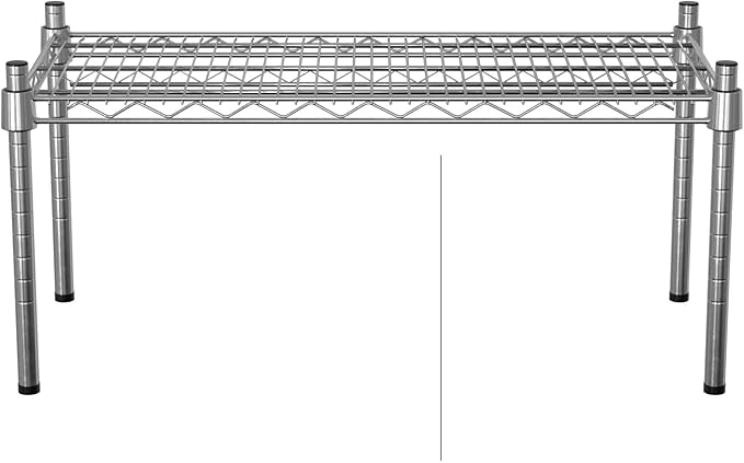 14 x 30 NSF Chrome Wire Stationary Dunnage Storage Rack with 14 Posts Ideal for Commercial Kitchen Home Garage Warehouse Shelters