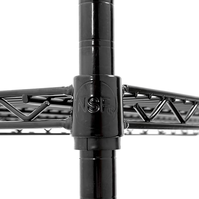 4 Tier Black Epoxy Wire Shelving Kit | NSF Commercial Storage Rack Unit (30 Deep x 72 Wide x 54 High)