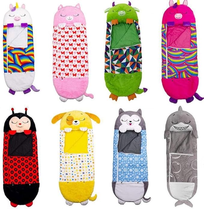 Cute Cartoon Sleeping Bag - Soft Flannel Warm Sleeping Bag for Boys Girls Portable Lightweight Camping Sleep Bag for Indoor Outdoor Travel Sleepovers Accessory Gift for Boys Girls
