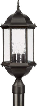 Capital Lighting 9837OB Main Street Antique Glass Outdoor Post 3-Light 180 Total Watts 24 H x 10 W Old Bronze