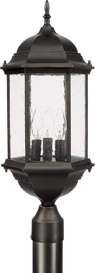 Capital Lighting 9837OB Main Street Antique Glass Outdoor Post 3-Light 180 Total Watts 24 H x 10 W Old Bronze