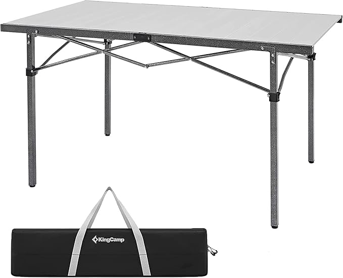 KingCamp Aluminum Folding Camp Table - Lightweight Portable Roll Up for Outdoor Camping Picnic Barbecue