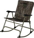 Banded Folding Rocking Chair | Lightweight Portable Weather-Resistant Extra-Wide Padded Outdoor Hunting &amp Camping Chair with Tubular Steel Frame &amp Armrests Realtree Legacy
