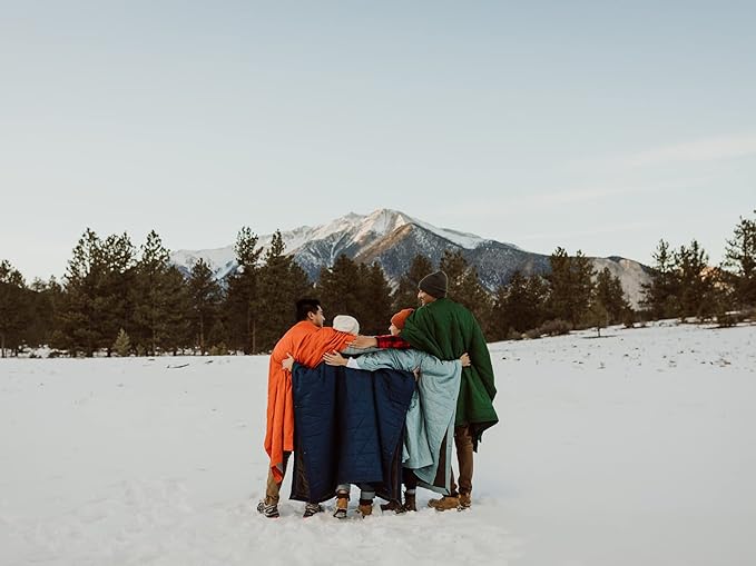 KAMMOK Mountain Blanket - Ultra-Plush Fleece Water Resistant Portable Durable Indoor/Outdoor Camp Blanket (84 in × 50 in) - Midnight Blue