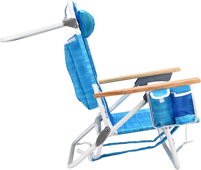 1PCS Backpack Beach Chairs for Adults Beach Towel Backpack Beach Chairs for Adults 5 Position Chair with Pouch Folding Lightweight Positions Back Pack 13 inch high