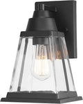 Globe Electric 44697 Merle 1-Light Outdoor Wall Sconce Bronze Clear Glass Shade Brown Bulb Not Included
