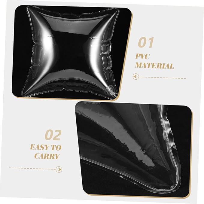 BESTonZON Transparent Inflatable Pillow Comfortable Blow Up Camping Pillow for Travel Hiking Multifunctional Lumbar Support Pillow for Neck Support Versatile