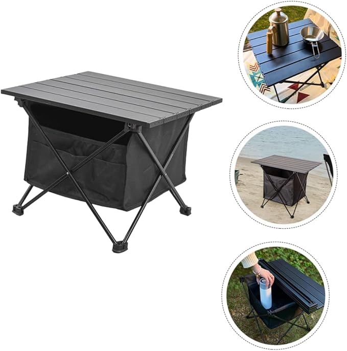 Aluminum Alloy Portable Folding Table Beach Camping Multi-Functional Desk Oxford Easy to Carry Store