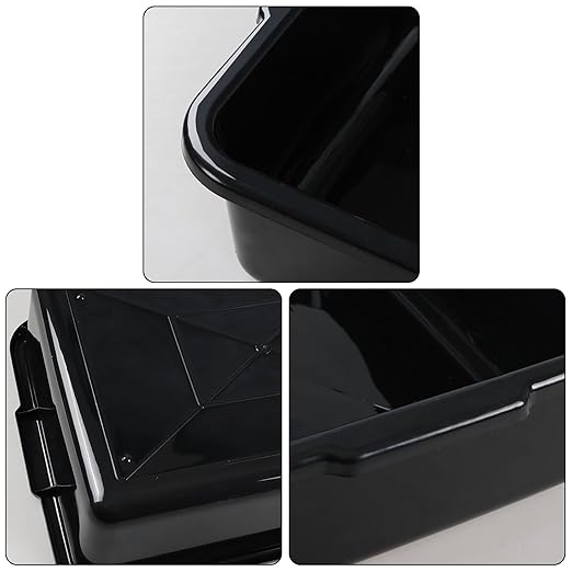 5-Pack 8 L Plastic Commercial Bus Box Tub Small Dishpan Tub Black