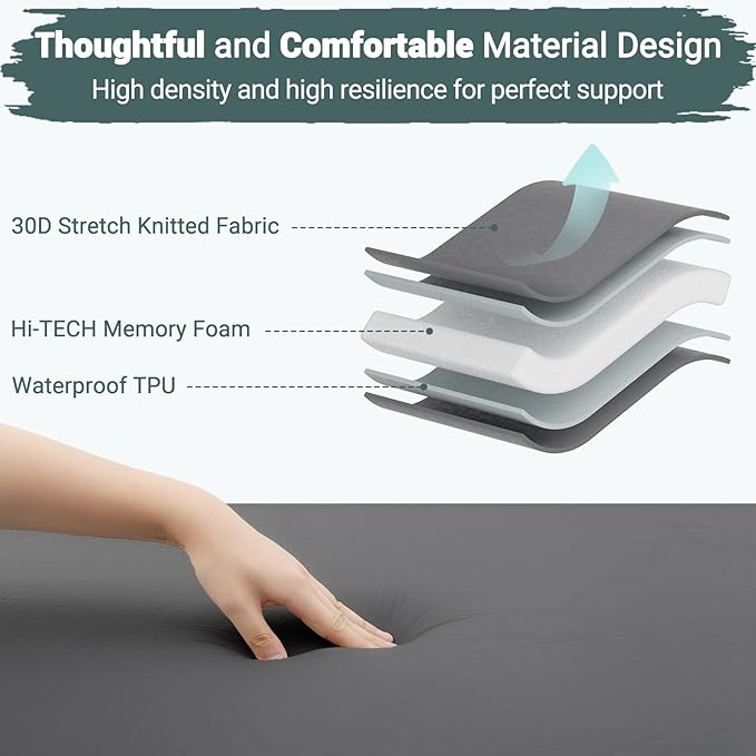 Elegear CumbreX™ Self Inflating Sleeping Pad Built-in Electric Pump 3.15 Ultra-Thick Memory Foam Camping Mattress Pad with Pillow Double Sleeping Pad for Camping R-value 9.5 Foam Camp Pad for Travel