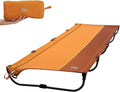 TIMBER RIDGE 20-Second Quick Set-Up Camping Cot Lightweight Aluminum Folding Cot Low Profile with Zipper Closure Portable Carry Bag for Camping Travel and Outdoors Support up to 225lbs Orange