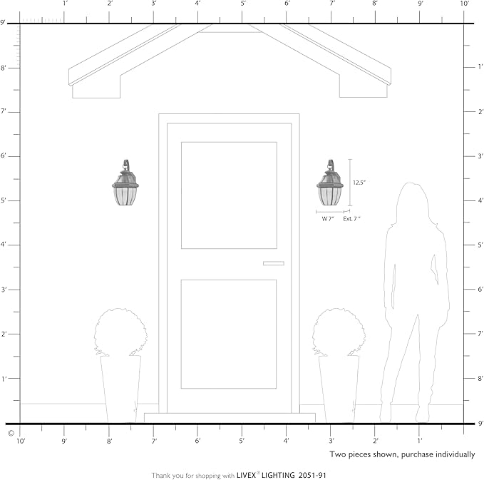 Livex Lighting 2051-91 Monterey 1 Light Outdoor Brushed Nickel Finish Solid Brass Wall Lantern with Clear Beveled Glass