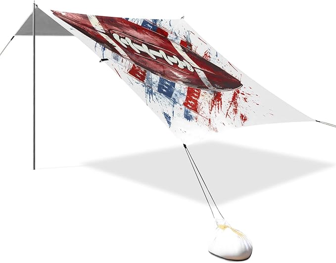 Camping Sun Shelters American Football with Flag Colours Beach Canopy 126 * 110.2in