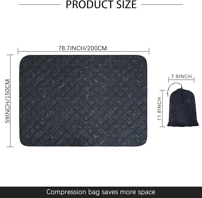 LOOGU Camo Blanket Waterproof Insulation Poncho Liner for Outdoor Camping Hiking Hunting Survival Backpacking Picnicking