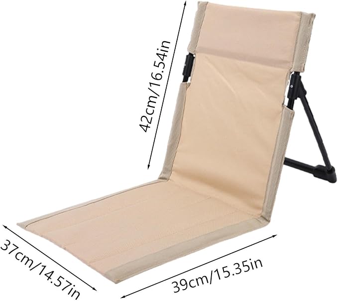 Beach Lounger - Portable Folding Travel Chair Lightweight Waterproof Sun Lounger | Adjustable Backrest Recliner Outdoor Relaxing Beach Chair for Tanning Travel Indoor and Outdoor Use