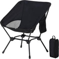 Camping Chair Portable Lightweight Camping Chairs for Adults Foldable 600D Oxford Ultralight Backpacking Chair with Breathable Mesh and Pocket for Outdoor Travel Hiking Black