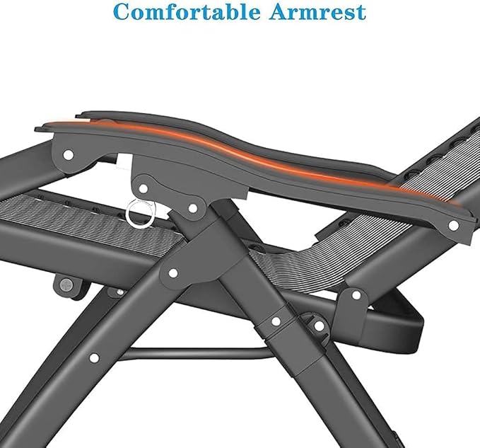 ReclinerFolding Sun Lounger Chair Garden FurnitureCamping Garden Deck Chairs Zero Gravity Recliner Reclining Waterproof Chaise Loungers Metal for Outdoor Office