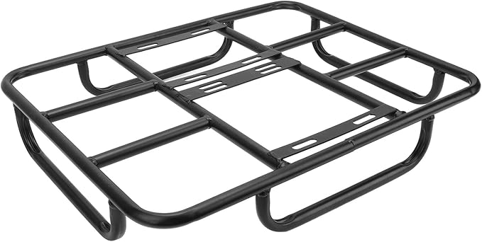 Universal Food Delivery Box Rack Rear Grille Heavy Duty Iron Bracket for Electric Bike and Motorcycle Sturdy Delivery Food Box Base with High Load Capacity