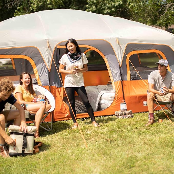 CORE Tent for Family Camping | 10 Person / 11 Person / 12 Person Large Multi Room Cabin Tents for Car Camping &amp Outdoor Adventures