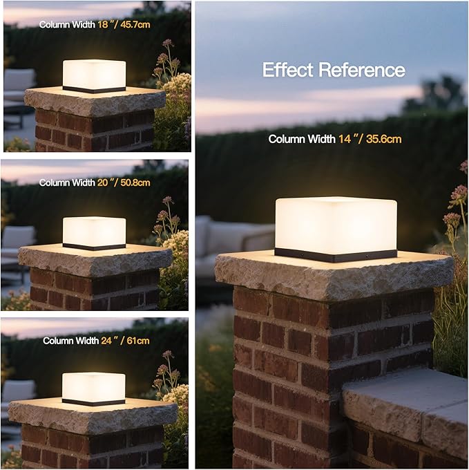 Modern Outdoor Post Lights Hard Wired 9.84 Outdoor Column Lights IP54 Waterproof Pillar Light Outside 3000K Outside Lamp Post Light Column Lighting for Deck Gate Yard Patio Entrance Fence