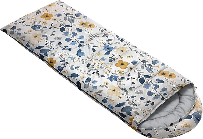 Kids Sleeping Bag for Boys GirlsCartoon Blue Unicorn Print-Lightweight Warm Portable Outdoor Indoor-Waterproof Cold Weather Resistant Sleeping Bag for Camping Hiking