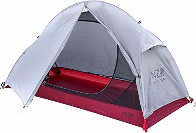 Near Zero 1-3 Person Ultralight Backpacking Tents up to 2 Doors 20D Ripstop Waterproof Sealed Nylon Freestanding Rainfly 3 Season with Lightweight Aluminum Frame. Easy Setup System
