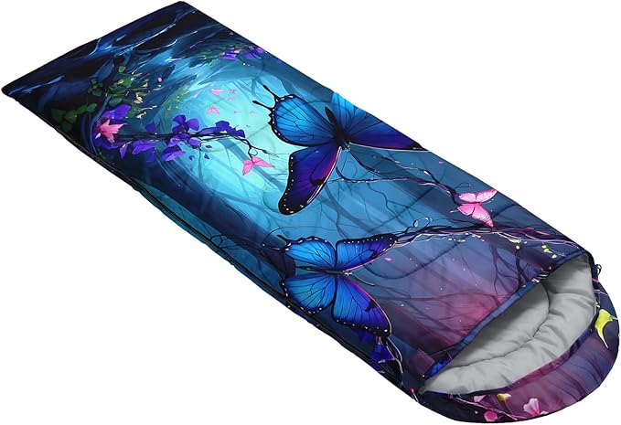 AILONEN Outer Space Astronaut Camping Sleeping BagsLightweight &amp Waterproof3 Season Warm &amp Cool WeatherCartoon Sleeping Bags for KidsBoys Girls TravellingOutdoors
