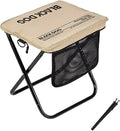 Blackdog 11in Ultralight Camping Folding Stool - 0.7lb Compact Camping Chair 265lb Capacity Aluminum Alloy X-Frame for Hiking Fishing BBQ Portable Small Stool for Adults (Pro - Khaki)
