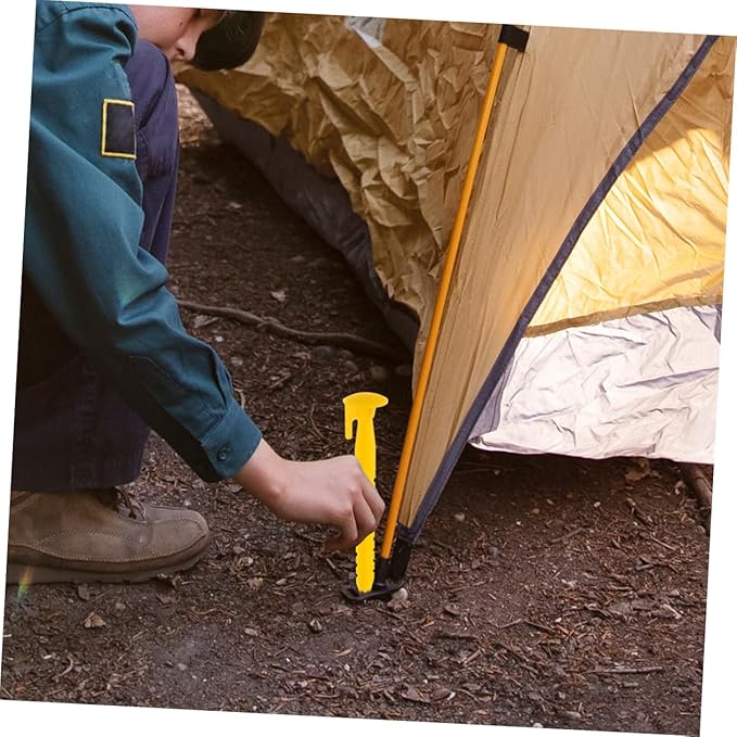 36Pcs Serrated Plastic Tent Stakes Heavy Duty Ground Anchors for Camping Gardening Beach Umbrellas Lightweight and Portable Anchoring Pegs for Quick Setup and Secure