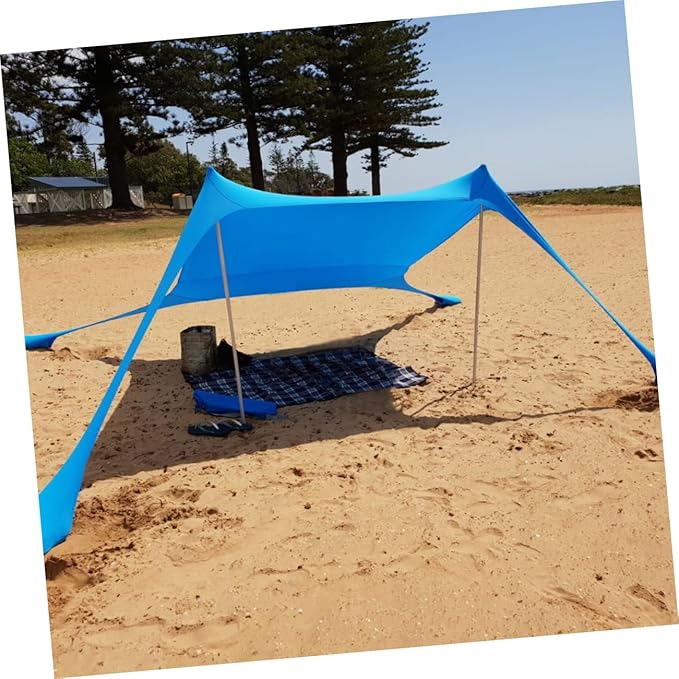 HANABASS Outdoor Beach Canopy Tent Multi Functional Sunshade for Camping Fishing and Outdoor Activities Blue Easy Setup Compact Storage for Family Relaxation