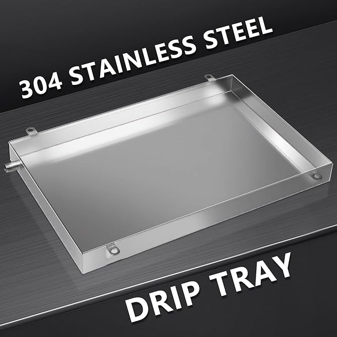 Heavy Duty 304 Stainless Steel HVAC Drain Pan AC Condensate Drip Tray with Drain Hose - Leak Prevention for AC Units Garages &amp Laundry Areas (39x16 in 100x40 cm)