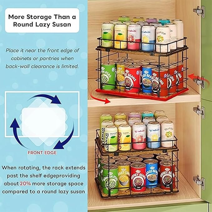 Strong 2 Step Turning Shelf with Open Design for Quick of Stored Goods Food Storage Room Organizing Rack