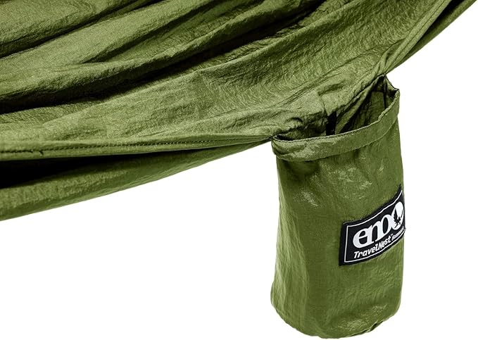 ENO TravelNest Hammock &amp Straps Combo - Portable Hiking and Camping Hammock with Straps Included - Travel Hammock for Camping Hiking Backpacking a Festival or The Beach - Moss
