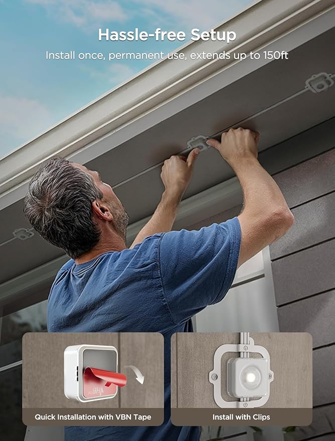 Govee 16.4ft Extension Lights Only for Permanent Outdoor Lights 2 Applicable to 50ft H705D and 100ft H705E Not Included Adapter or Control Box Black Version