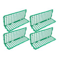 4pcs Plastic Fruit and Vegetable Shelf Dividers for Supermarket Shelving Green Food Guardrail Organizers for Retail Display and Kitchen Storage