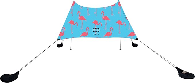 Neso Grande Portable Beach Tent Sun Shelter - Lightweight Beach Shade Canopy - Easy Setup for Family Outings - Patented Reinforced Corners - UPF 50+ Sun Protection - 7ft Tall 9 x 9ft