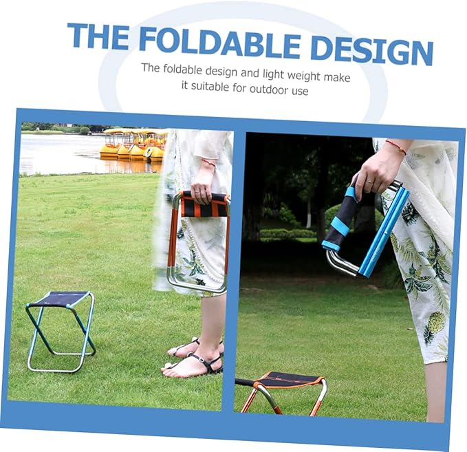 Compact Folding Stool Versatile Mini Camping Chair for Fishing Beach Outdoor Use Lightweight Space-Saving Design Easy to Carry and up