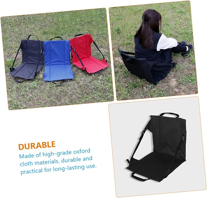 Kisangel Portable Foldable Chair Cushion Lightweight Outdoor Garden Seat for Fishing Camping and Relaxing Mesh Pouch for Storage