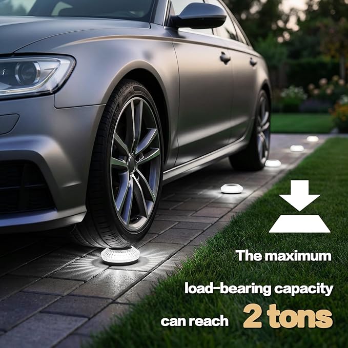 Solar Ground Lights Outdoor 8 Pack Solar Powered Pathway Lights IP67 Waterproof Anti Glare Diamond Solar Garden Lights Landscape Lighting for Patio Yard Deck Walkway Cold White