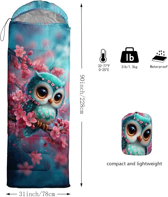 AILONEN Sunflower Sunset Sleeping Bag for Boys Girls Adults3 Season Warm &amp Cool Weather Botanical Design Lightweight Waterproof Camping Sleeping BagHikingOutdoor Backpack Traveling