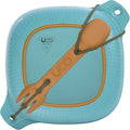 UCO 4-Piece Camping Mess Kit with Bowl Plate and 3-in-1 Spork Utensil Set Classic Blue