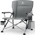 XL Premium Camping Chair - 400lb Capacity Oversized 23.7 Wide Seat Heavy Duty 600D Oxford Fabric Padded Camping Chair Portable for Outdoor Beach Tailgate Parties Solid Slate