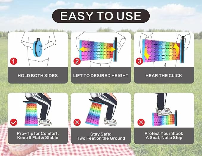 Portable Folding Chair (Rainbow)